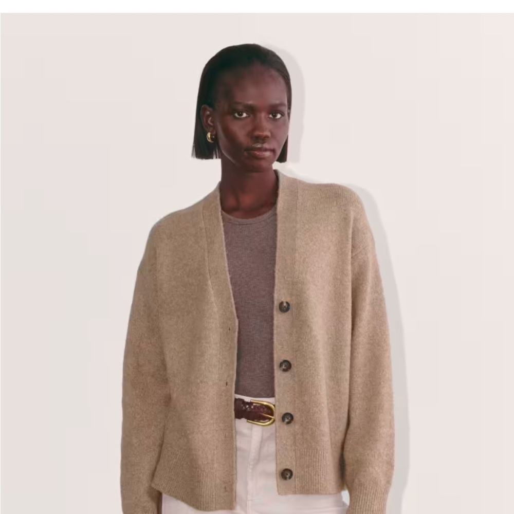 Everlane Cocoon Cardigan Taupe Heather XS